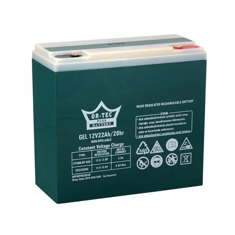 Or-tec Plus 12V 22 Ah Elektrikli Bisiklet Aküsü