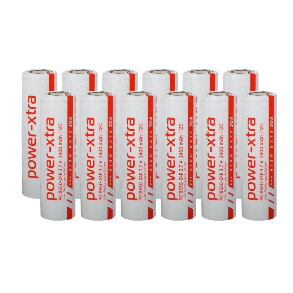 Power-Xtra PX18650-24P - 3.7V 2400 Mah Li-ion Şarjlı Pil - 12C - 30A 12 Li Paket