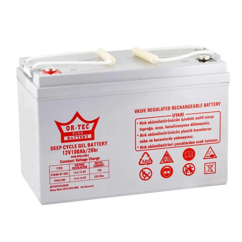 Or-tec Plus 12V 100 Ah Bakımsız Jel Akü