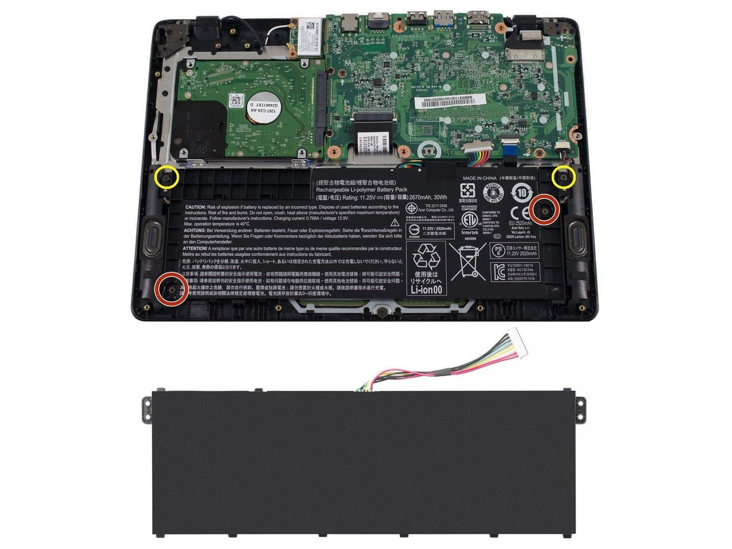 Acer Aspire E3-112, E3-112M Notebook Bataryası - Pili / HYPERLIFE - Ver.2