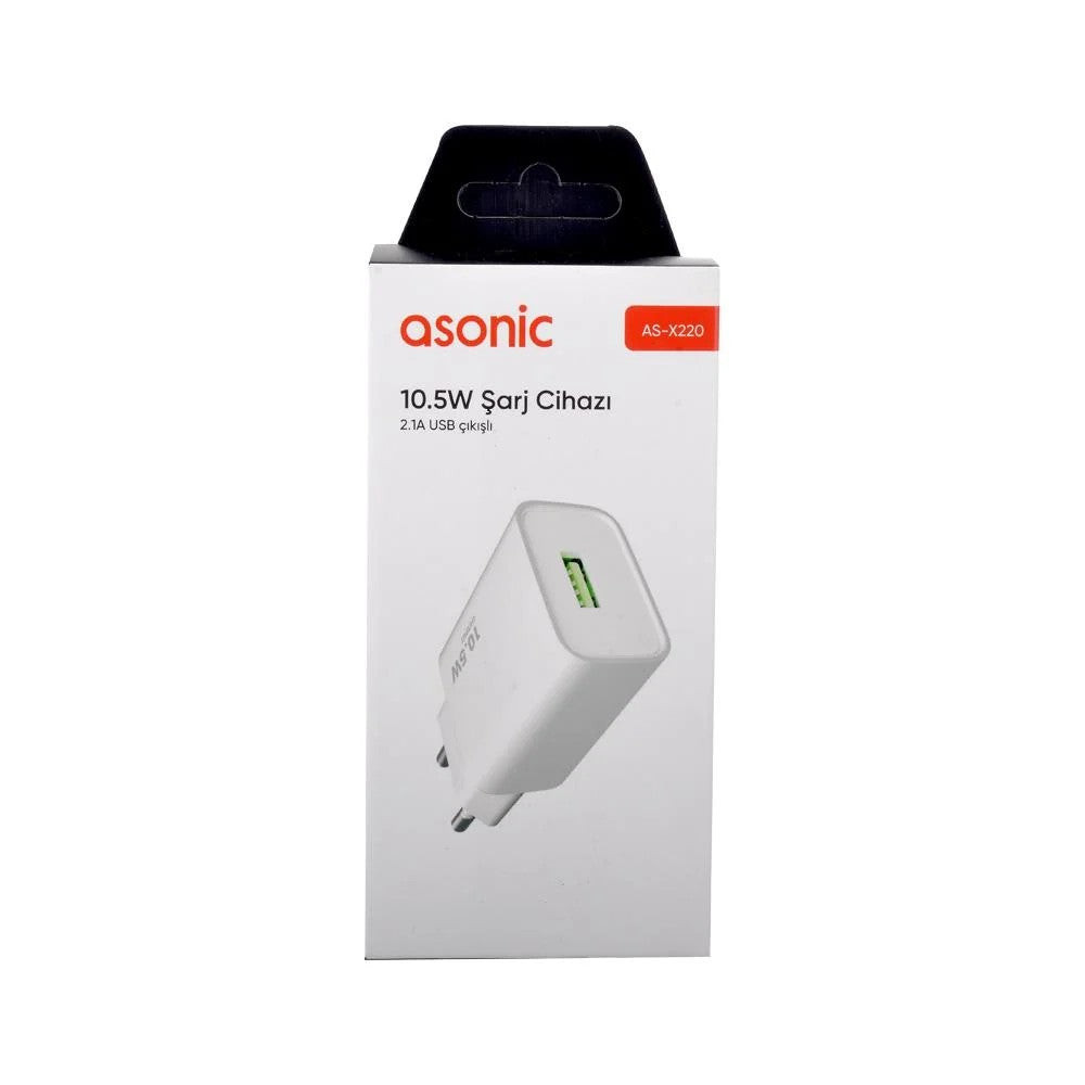 Asonic AS-X220 2.1A Beyaz Ev Şarj Adaptörü