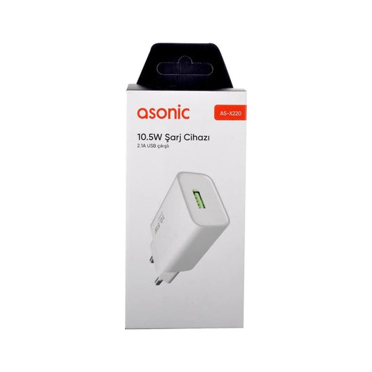 Asonic AS-X220 2.1A Beyaz Ev Şarj Adaptörü