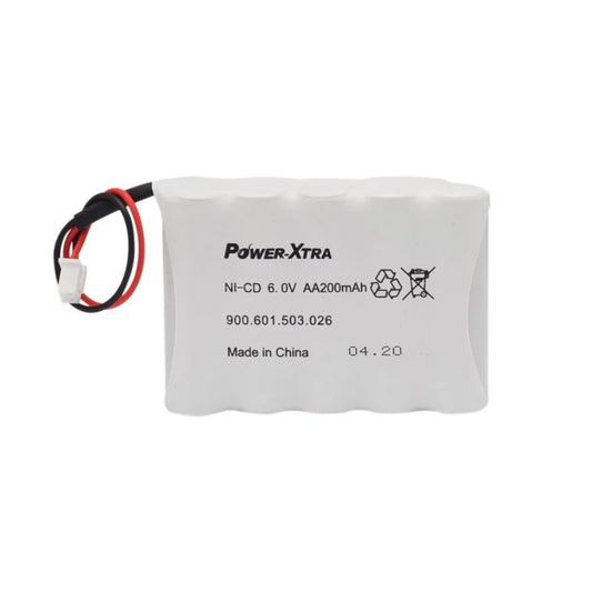Power-Xtra 5S1P - 6.0V 200 Mah AA Size Ni-Cd Şarjlı Pil-Batarya -Soketli
