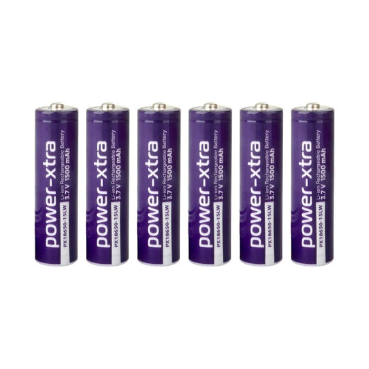 Power-Xtra 3.7V Li-ion 18650 1500 Mah Şarjlı Pil - Başlı - 0.5C 6 Lı Paket