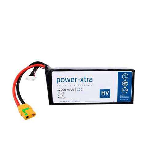 Power-Xtra - 6S1P - 22.8 Volt 17 Ah Li-Hv Polymer Batarya Paketi - 10C - XT90S