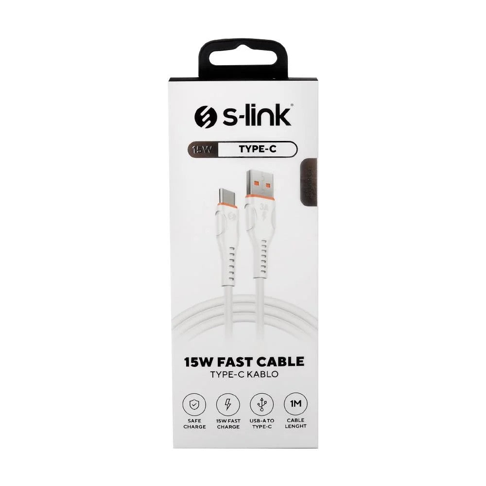 S-link SL-X243 1M 15W 3A Type-C Hızlı Data + Sarj Kablosu