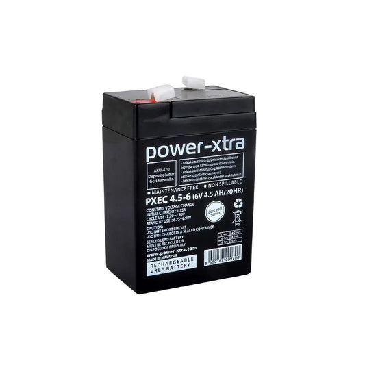 Power-Xtra EcoLead - PXEC4.5-6 - 6V 4.5 Ah Kuru Akü - F1