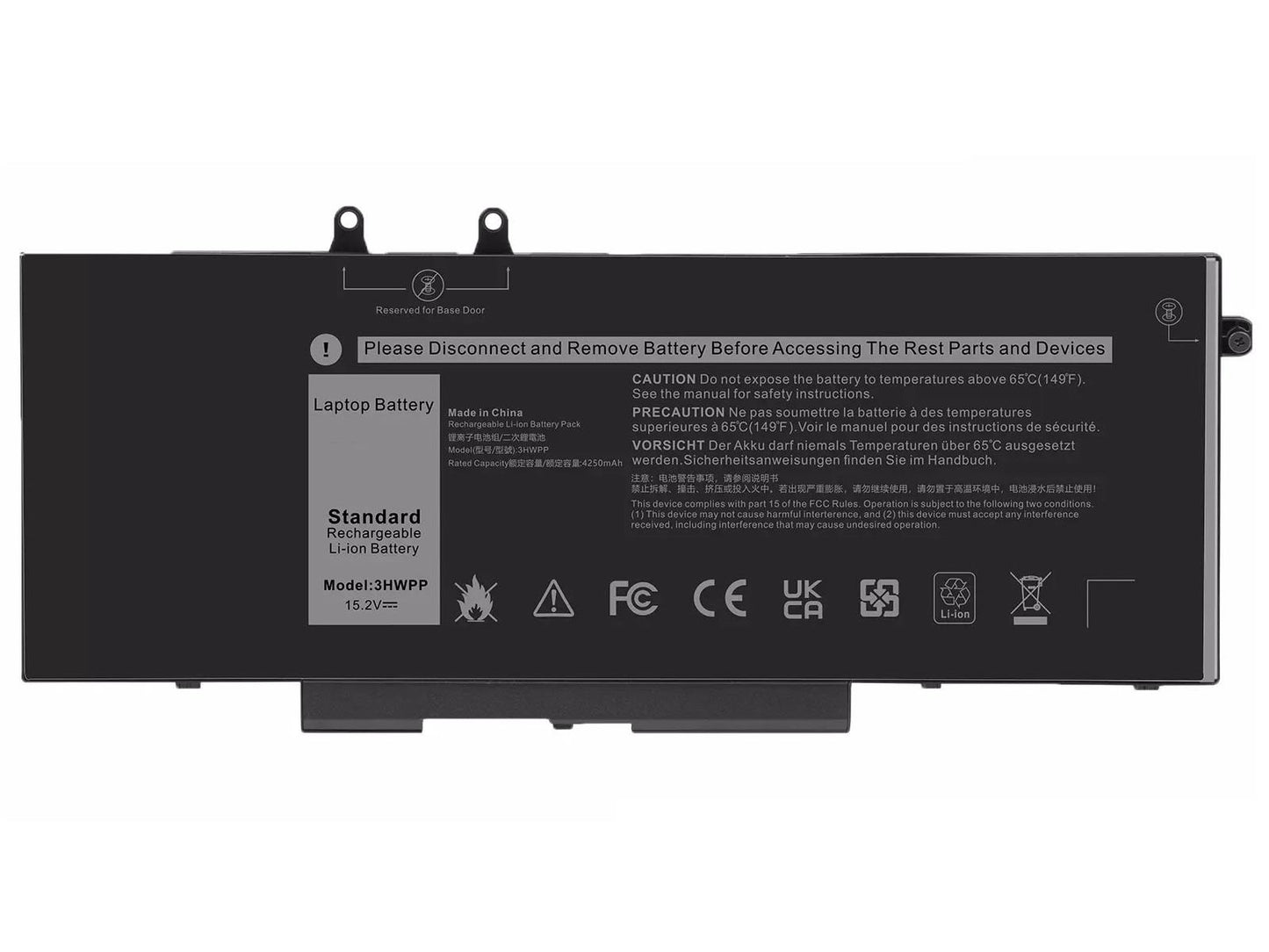RETRO Dell Latitude 5401, 5501 Notebook Bataryası - 4 Cell - 15.2V