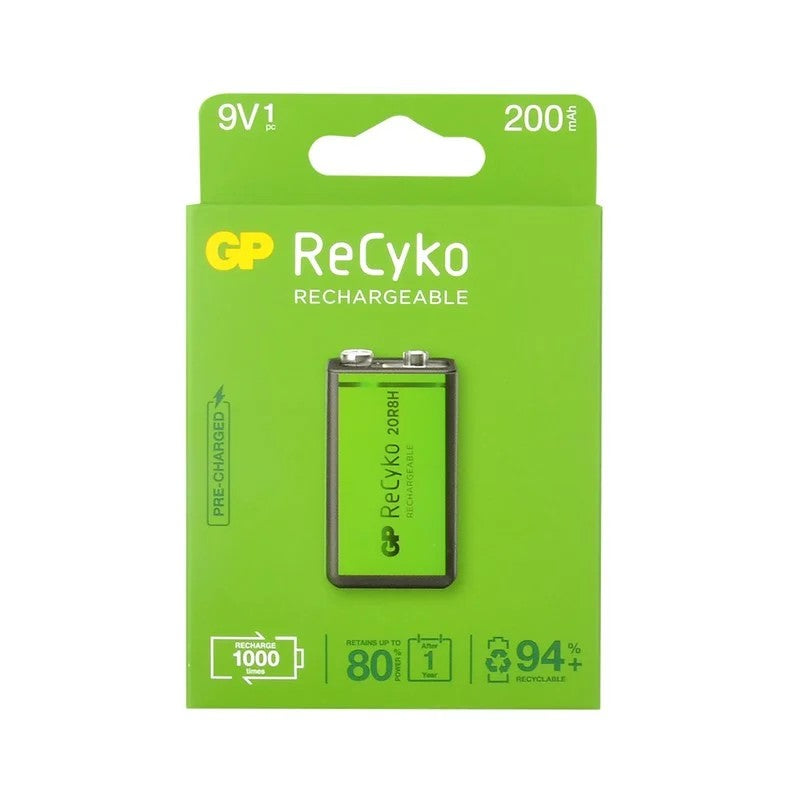 GP Recyko 9V 200 mAh Pil 1li