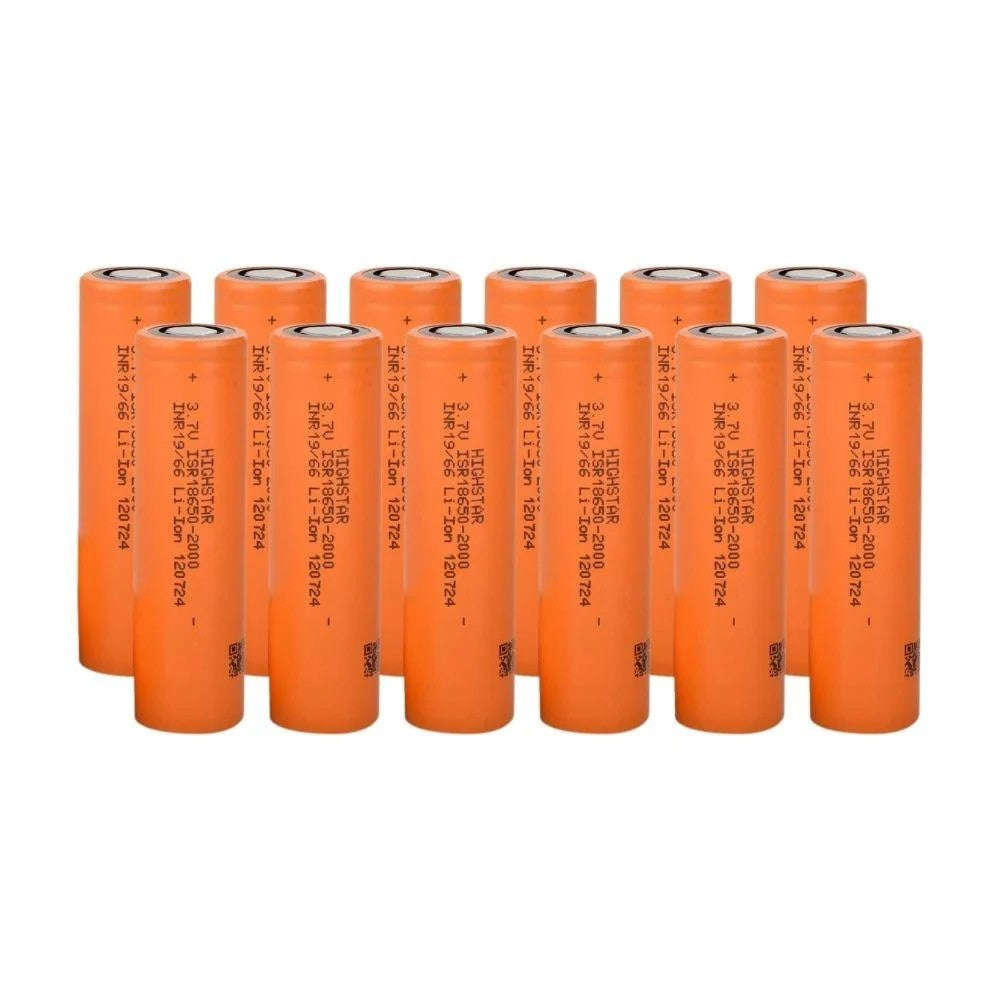 Highstar - ISR18650-2000 - 3.7V 2000 mAh Li-ion Şarjlı Pil - 30A 12 Li Paket