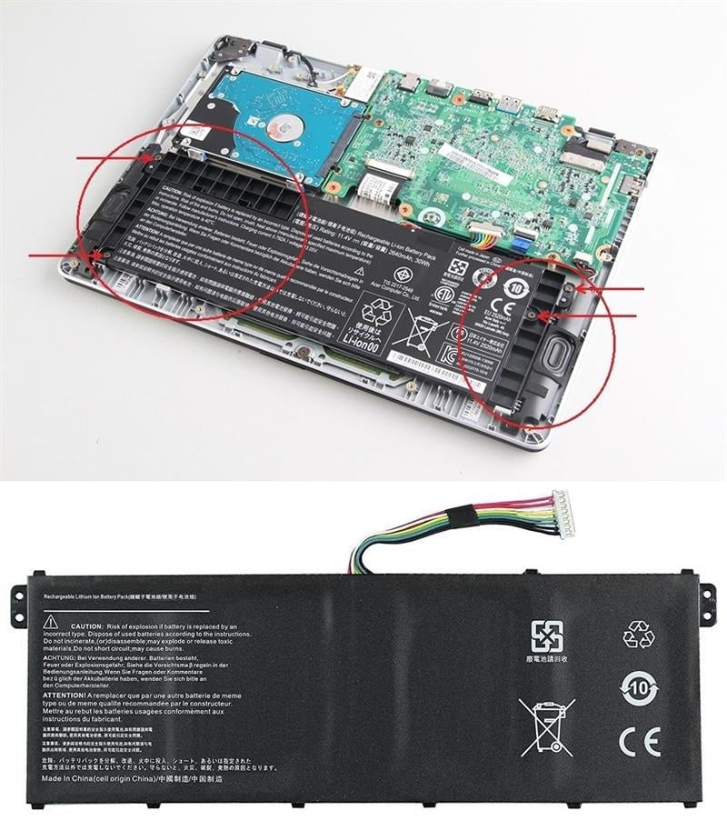 Acer Aspire E3-111 Notebook Bataryası - Pili / RETRO - Ver.2