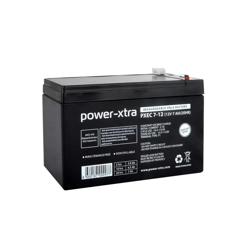 Power-Xtra EcoLead - PXEC7-12 - 12V 7 Ah Kuru Akü - F1