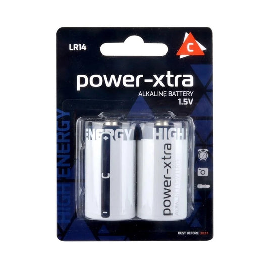 Power-Xtra LR14/C Size Alkaline Pil - 2li Blister