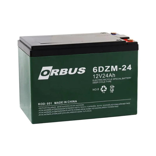Orbus 6-DZM-24 12V 24 Ah Deepcyle Elektrikli Bisiklet Akü