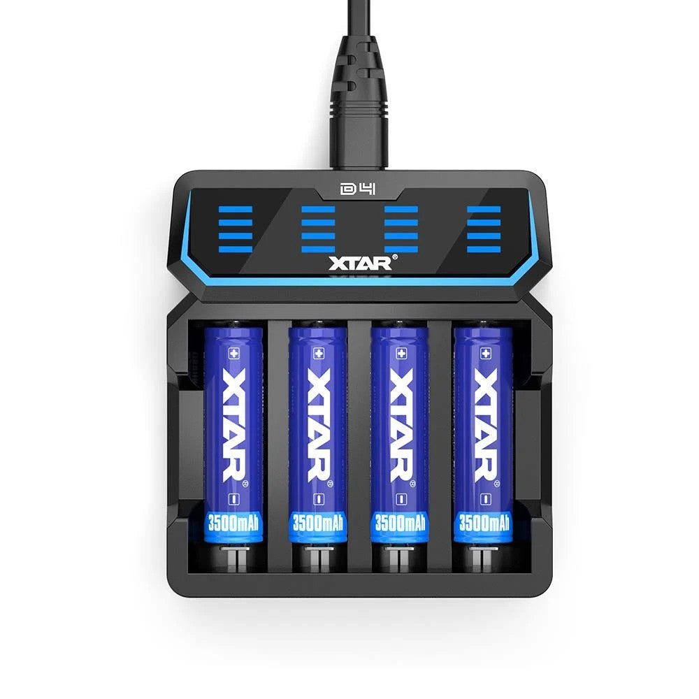 Xtar D4 - Taşınabilir Hızlı  Li-ion Pil Şarj Cihazı / 4lü