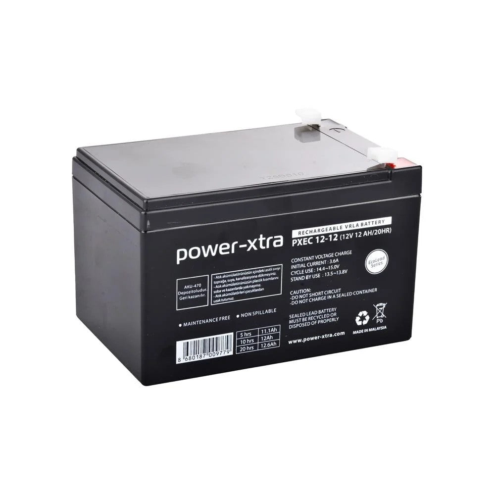 Power-Xtra EcoLead - PXEC12-12 - 12V 12 Ah Kuru Akü - F2