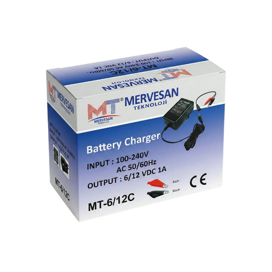 Mervesan MT-6/12C 6V/12V 1.0Ah 15W Akü Şarj Cihazı