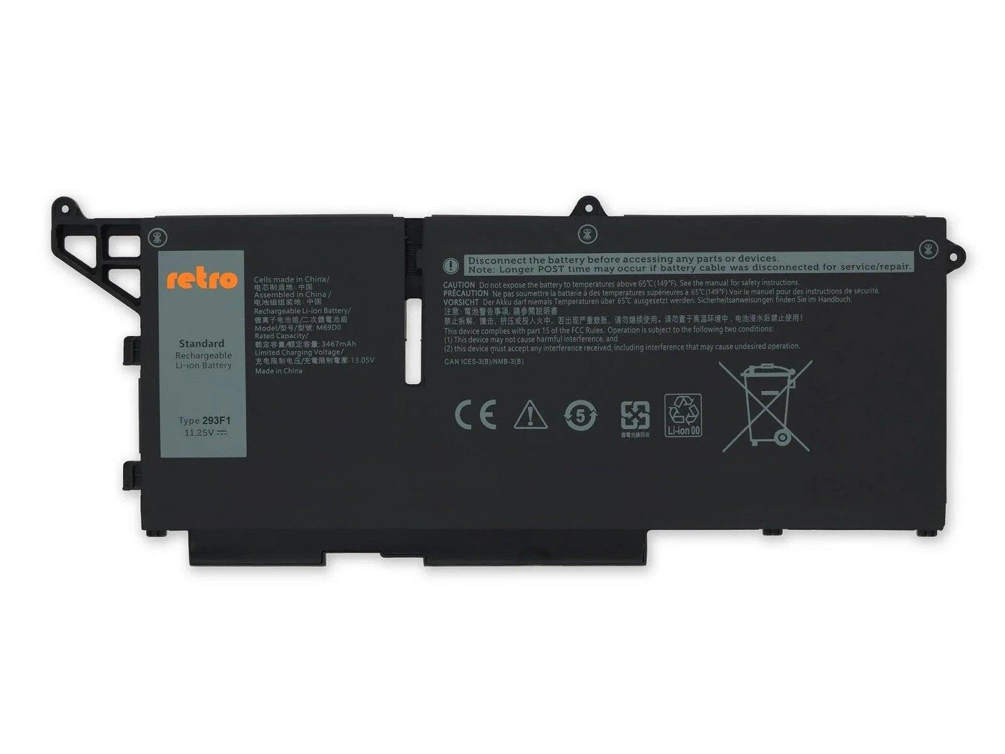 RETRO Dell Latitude 5530, 293F1 Notebook Bataryası - Ver.2 - 3 Cell