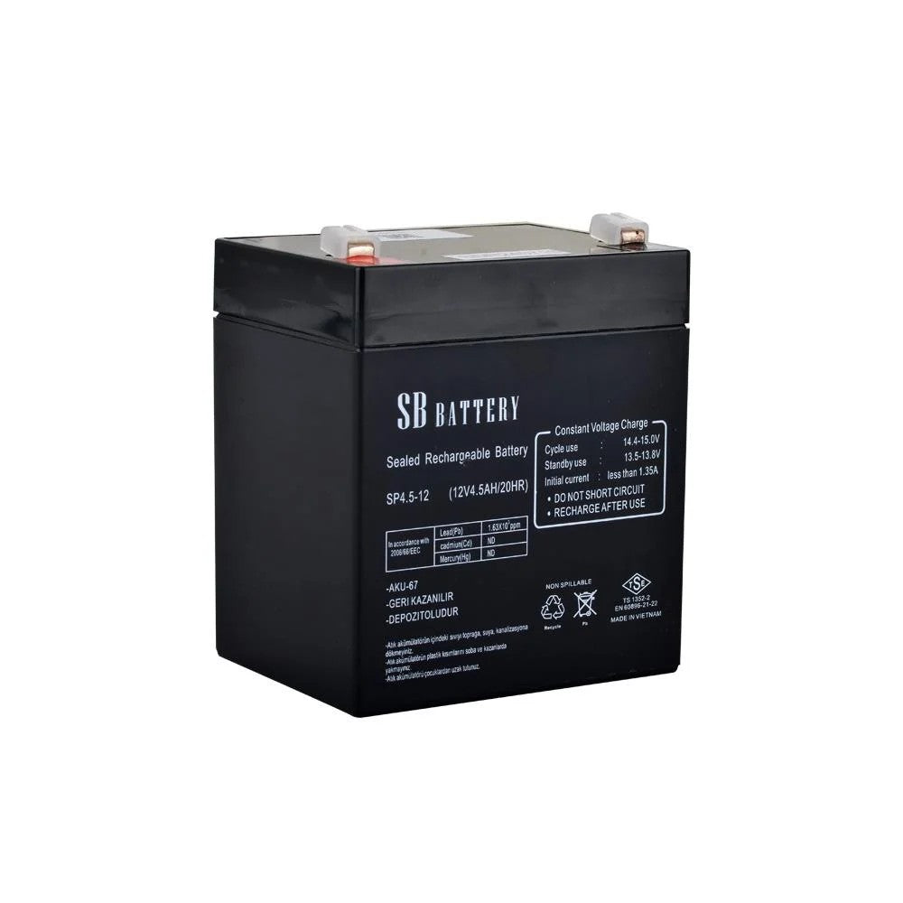 SB SP4.5-12 12V 4.5 Ah Bakımsız Kuru Akü