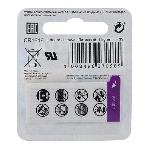 Varta 6616 CR1616 3V Lithium  Pil 1li