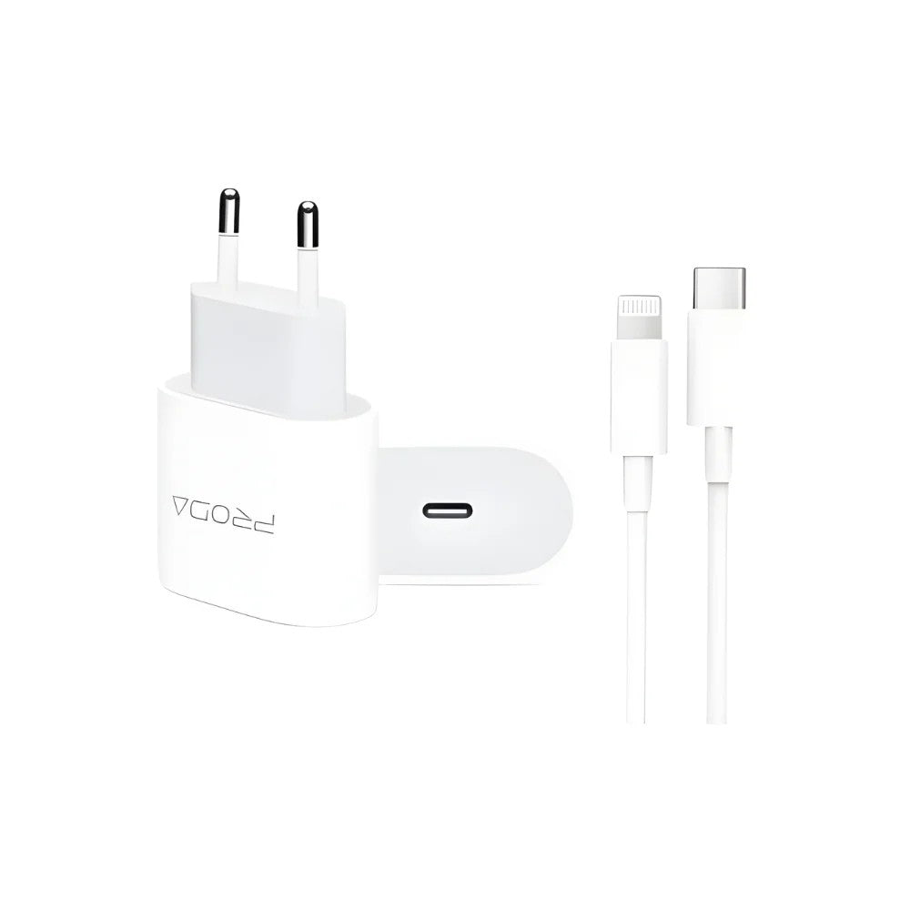 Proda PRD-87C  3.0A Type-C To Type-C Beyaz Ev Şarj Adaptörü