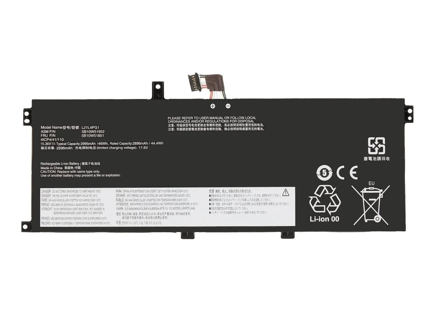 RETRO Lenovo ThinkPad L13 Yoga Gen3, L21L4PG1 Notebook Bataryası