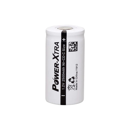 Power-Xtra 1.2V 2500 Mah - C -  Ni-Cd Şarjlı Pil - Bulk-Başsız-Flat Head