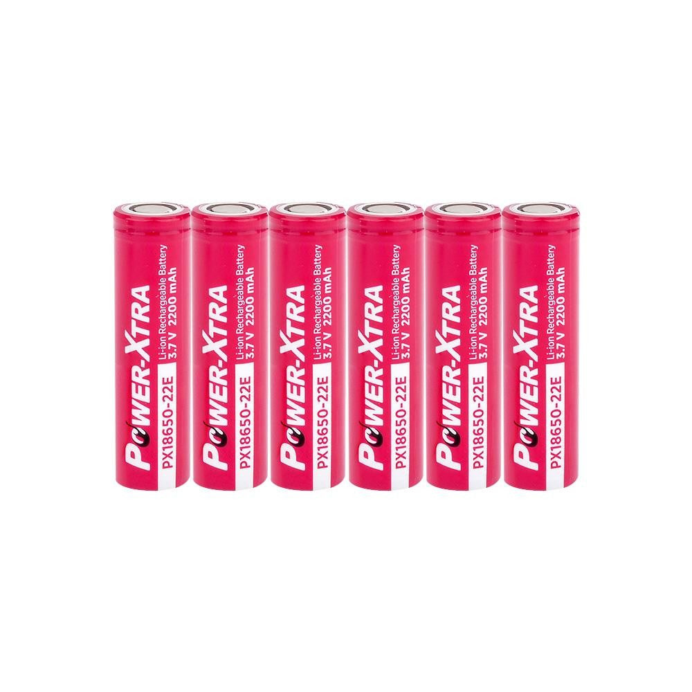 Power-Xtra PX18650-22E - 3.7V 2200 Mah Li-ion Şarjlı Pil - 5C 6 Lı Paket