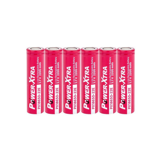 Power-Xtra PX18650-22E - 3.7V 2200 Mah Li-ion Şarjlı Pil - 5C 6 Lı Paket