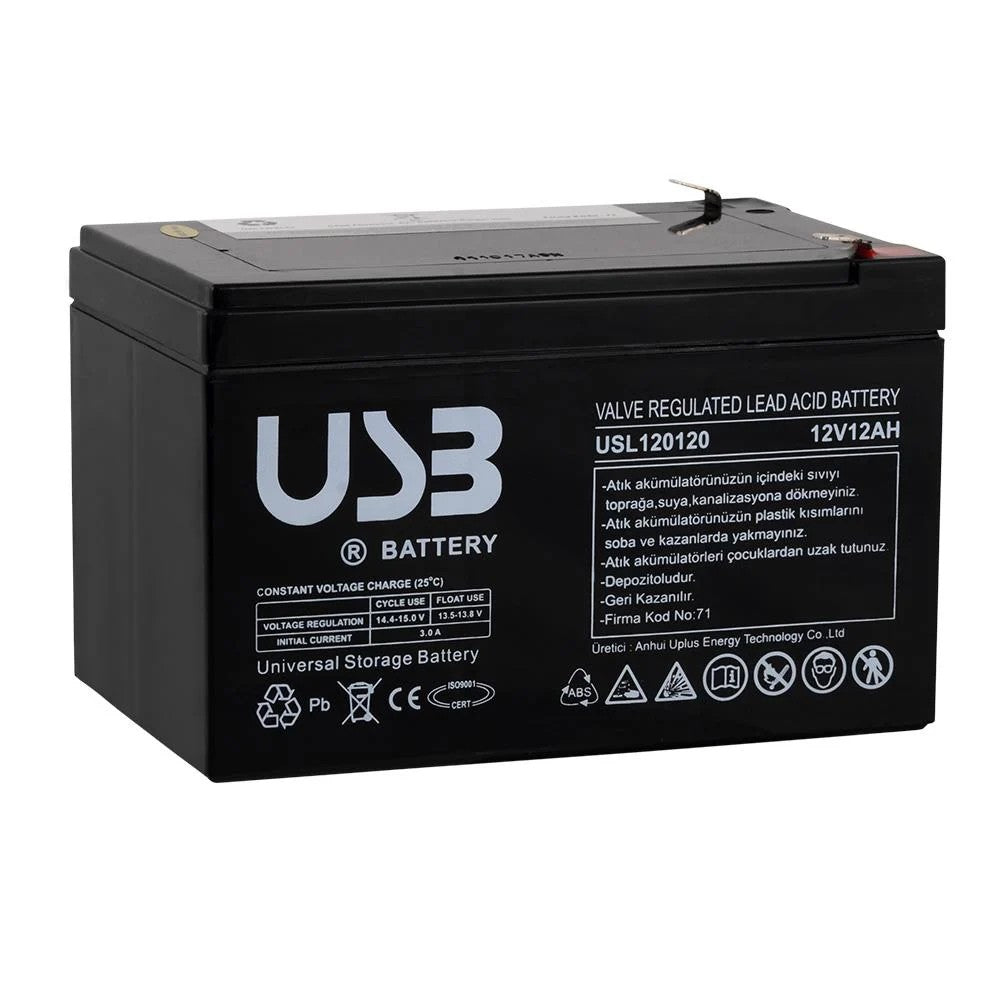 USB USL 12V 12 Ah Bakımsız Kuru Akü