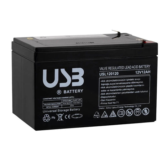 USB USL 12V 12 Ah Bakımsız Kuru Akü