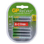 GP Recyko 2100 Series 4+2 AA Size 2000 mAh Şarjlı Pil 6lı