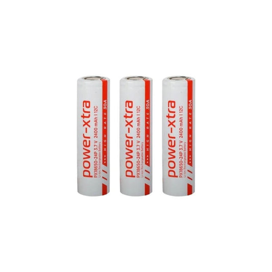 Power-Xtra PX18650-24P - 3.7V 2400 Mah Li-ion Şarjlı Pil - 12C - 30A  3 Lü Paket