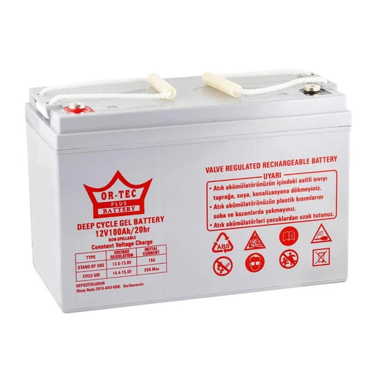 Or-tec Plus 12V 100 Ah Bakımsız Jel Akü