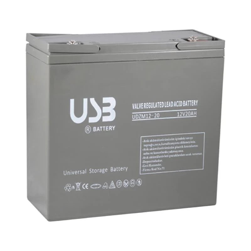 USB DZM 12V 20 Ah Elektrikli Bisiklet Aküsü