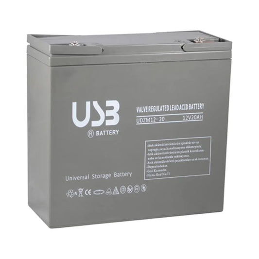 USB DZM 12V 20 Ah Elektrikli Bisiklet Aküsü