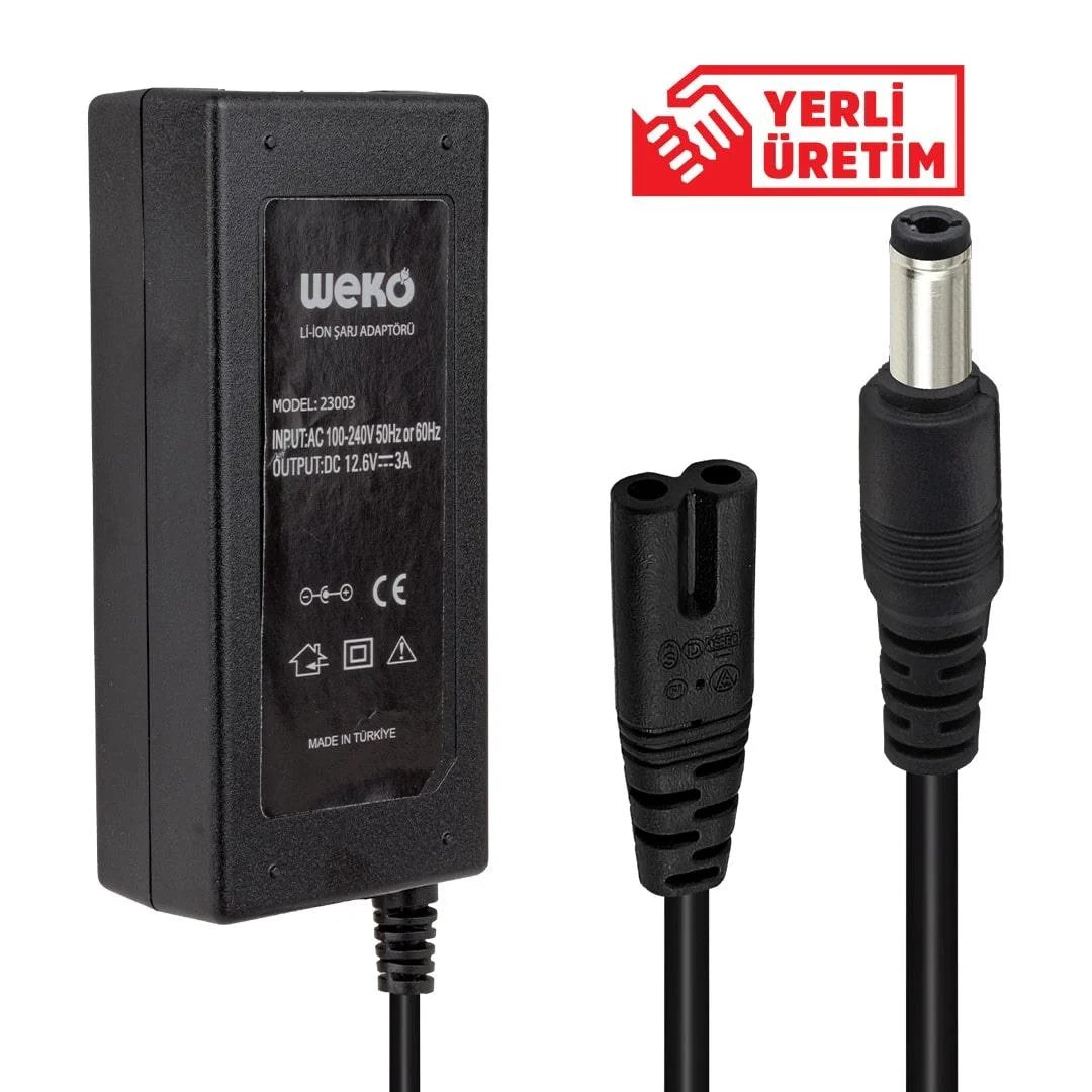 Weko 12.6V 3 Ah Li-İon Şarj Adaptörü (5.5 * 2.5 Jaklı)