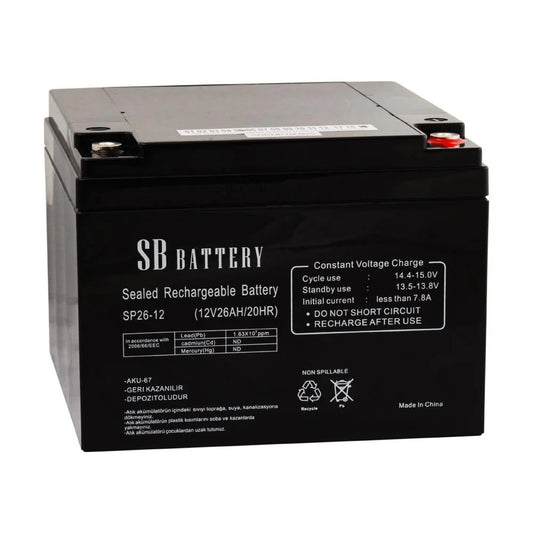 SB SP26-12 12V 26 Ah AGM Bakımsız Kuru Akü