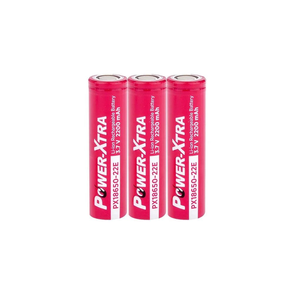Power-Xtra PX18650-22E - 3.7V 2200 Mah Li-ion Şarjlı Pil - 5C 3'Lü Paket
