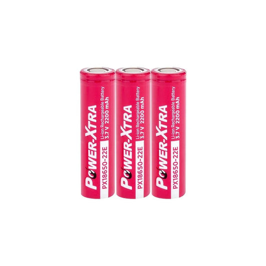 Power-Xtra PX18650-22E - 3.7V 2200 Mah Li-ion Şarjlı Pil - 5C 3'Lü Paket