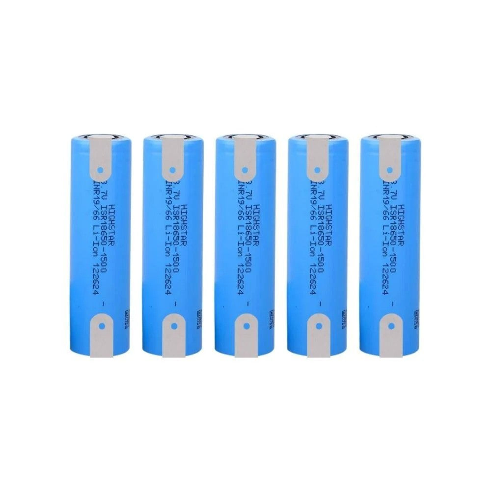 Highstar - ISR18650-1500 - 3.7V 1500 Mah Li-ion Şarjlı Pil - 30A 5 Li (+ - Pinli)