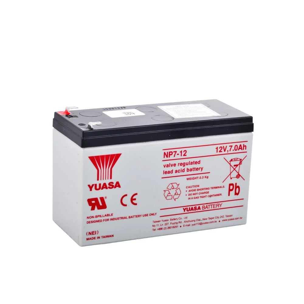 Yuasa NP7-12 - 12V 7 Ah F1 (ince) Bakımsız Kuru Akü