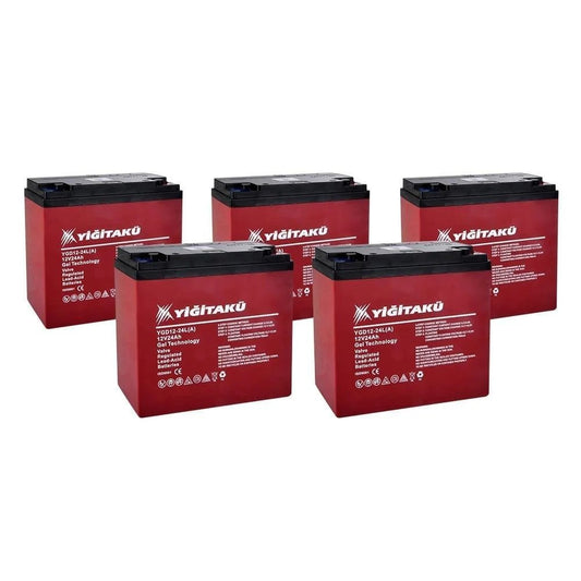 Yiğit 12V 24Ah Elektrikli Bisiklet Aküsü 5Li Set