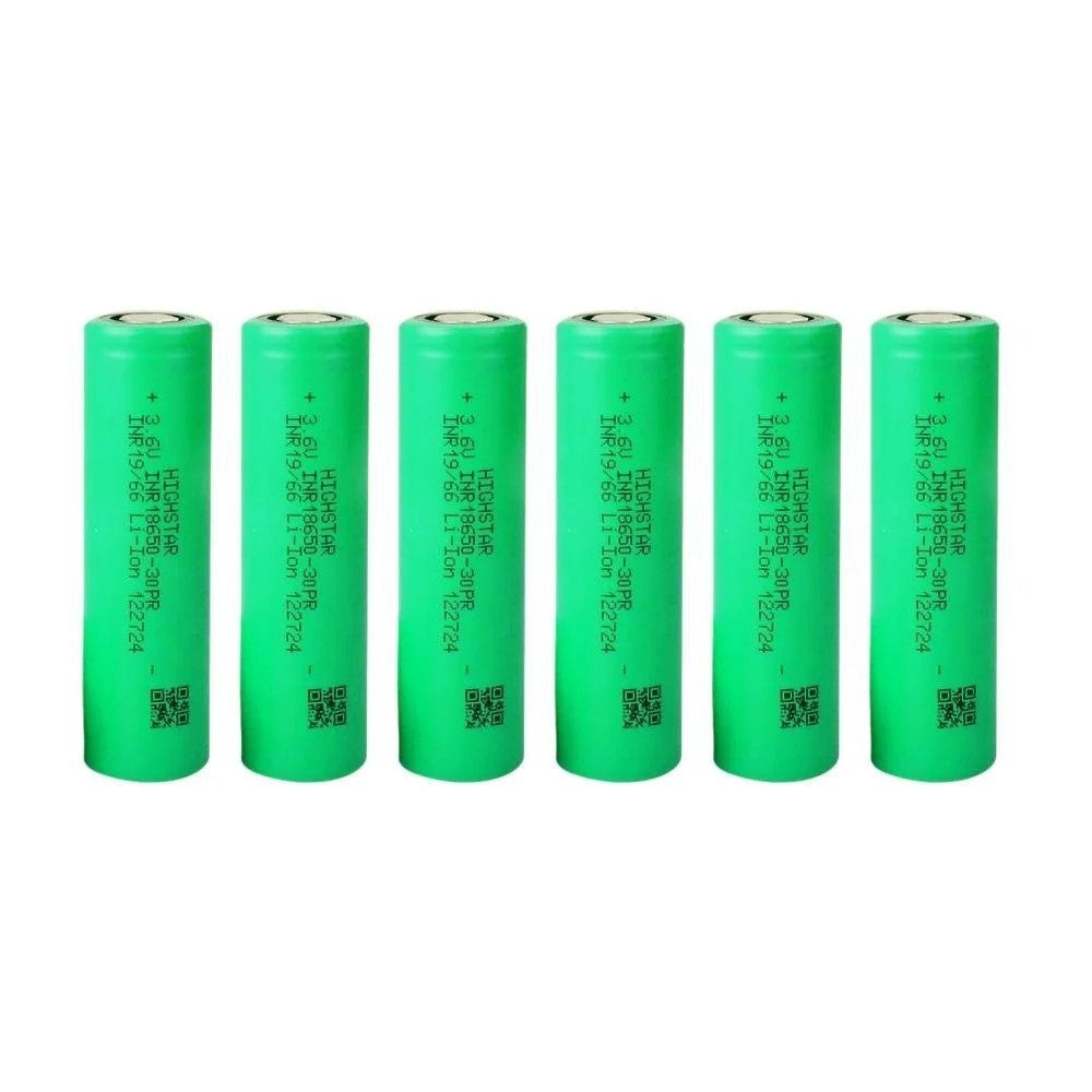 Highstar - ISR18650-3000PR - 3.7V 3000 Mah Li-ion Şarjlı Pil - 30A 6 Lı Paket