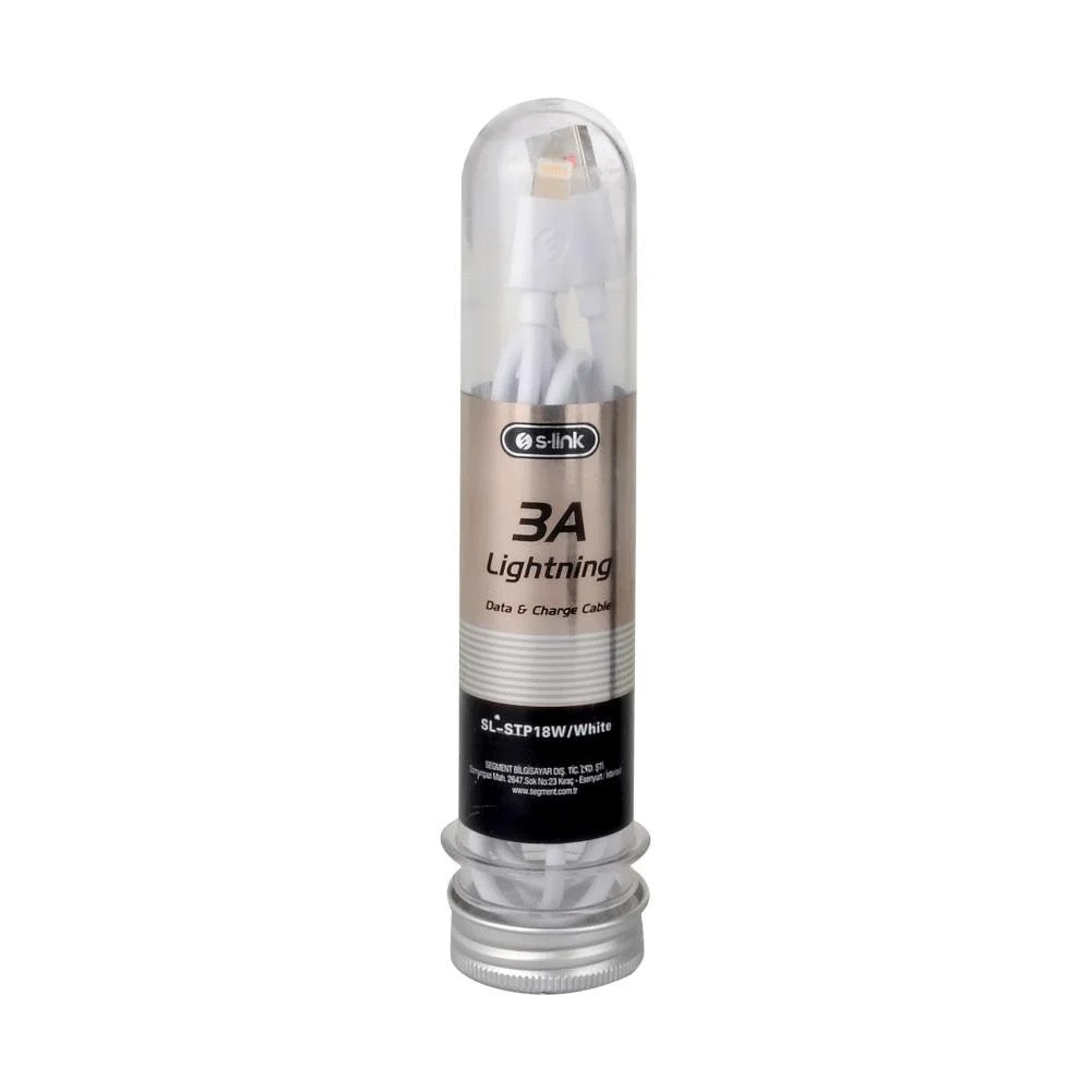 S-link SL-STP18W 3A Lightning Beyaz Data+Şarj Kablosu
