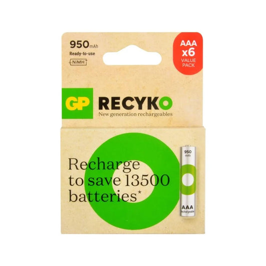 GP ReCyko AAA 1000 Series 950 mAh Şarjlı İnce Kalem Pil 6lı