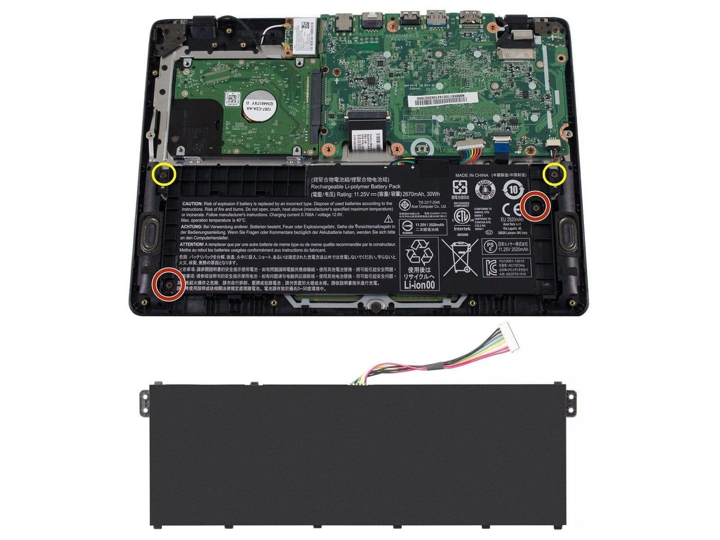 Acer Aspire E3-112, E3-112M Notebook Bataryası - Pili / FreeCell - Ver.2