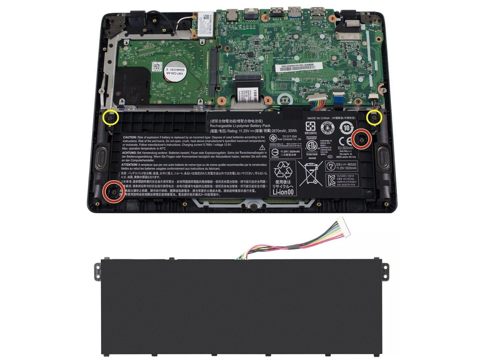 Acer Aspire ES1-111, ES1-111M Notebook Bataryası - Pili / FreeCell - Ver.2