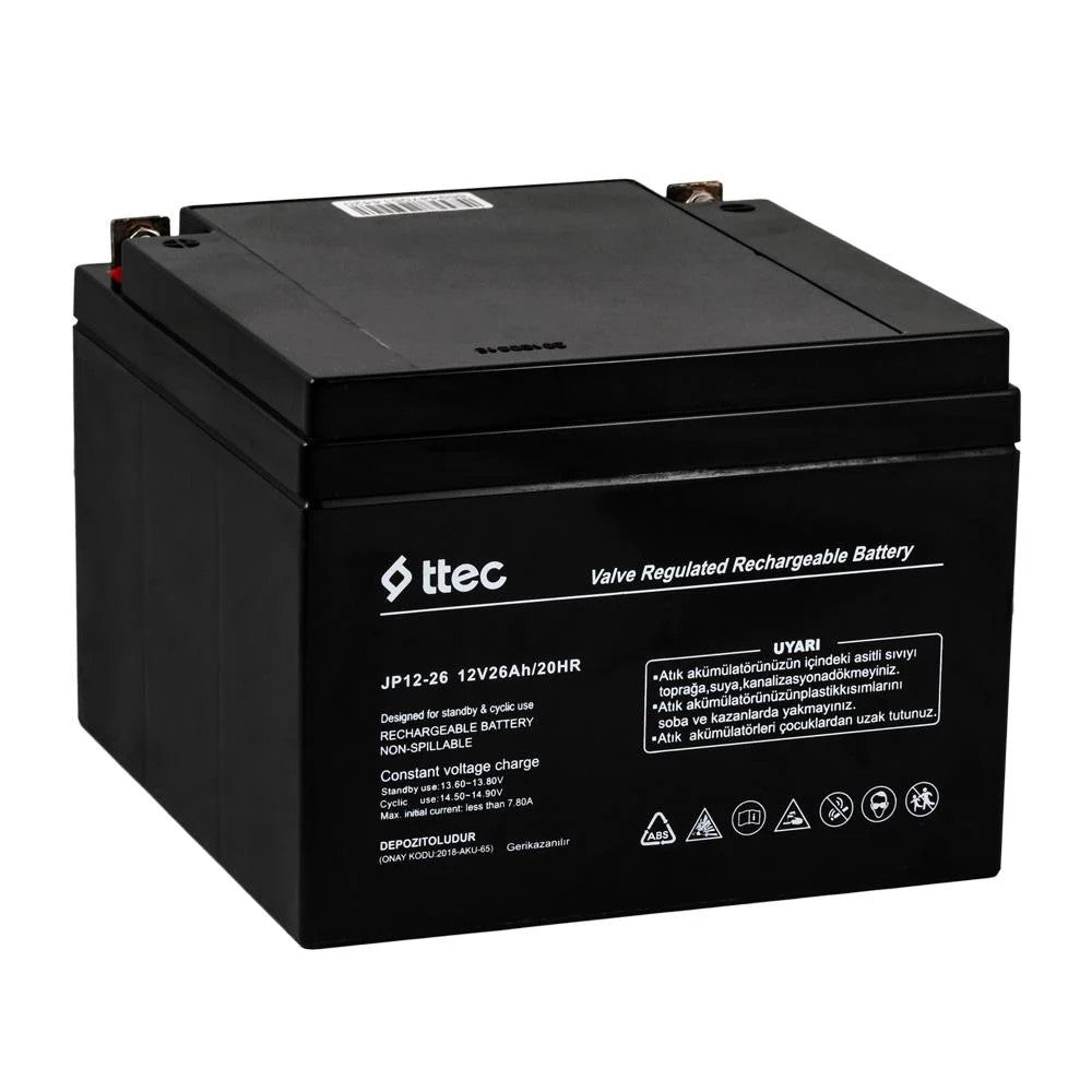 Ttec 12V 26 Ah BASE  Bakımsız Kuru Akü