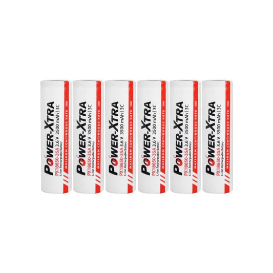 Power-Xtra PX18650-35A - 3.7V 3500 Mah Li-ion Şarjlı Pil - 3C - 10A 6 Lı Paket